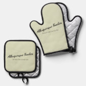 Hellgrüne Ofenhandschuh, Topflappen Ofenhandschuh & Topflappen-Set (Vorderseite/Rückseite)