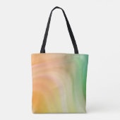 Hellgrüne, orangefarbene und gelbe Wellen Tasche (Rückseite)