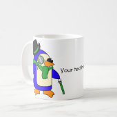 Hellgrüne Pinguine Kaffeetasse (Vorderseite Links)