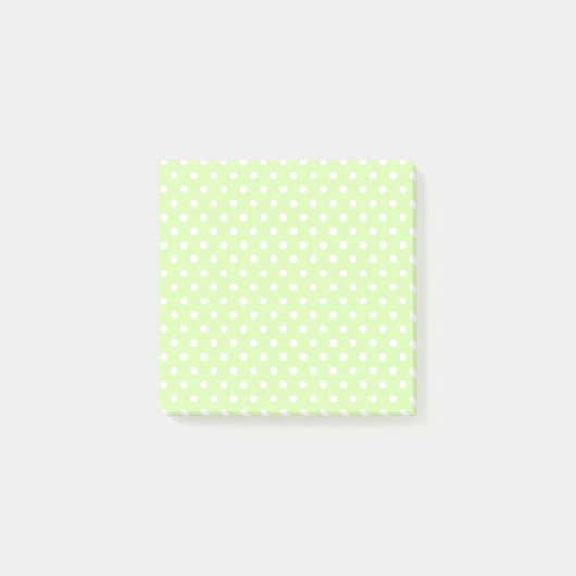 Hellgrüne Polka Dots Postit Notizen (Vorderseite)