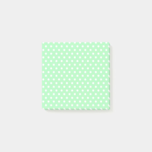 Hellgrüne Polka Dots Postit Notizen (Vorderseite)
