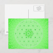 Hellgrüne Psychedelic Sacred Geometry Mandala Postkarte (Vorne/Hinten)