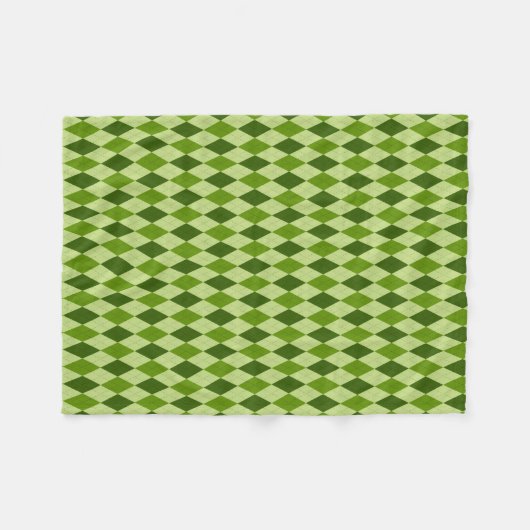 Hellgrüne Raute Kariert Fleece Blanket (Vorderseite (Horizontal))