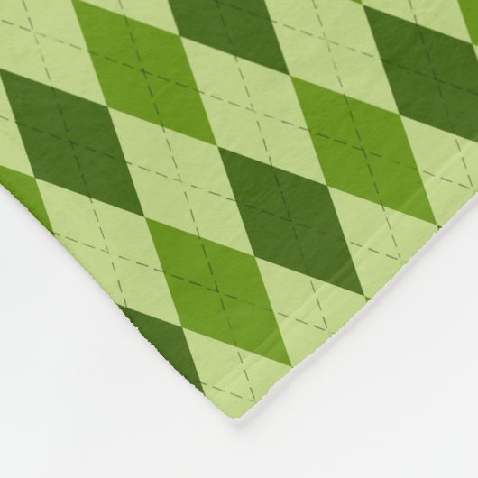 Hellgrüne Raute Kariert Fleece Blanket (Ecke)