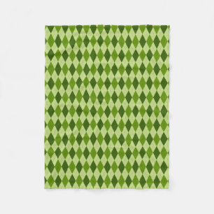 Hellgrüne Raute Kariert Fleece Blanket