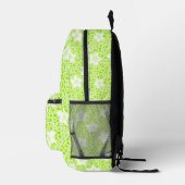 Hellgrüne Retropolka-Punkte mit Blumenmuster Bedruckter Rucksack (Rechts)