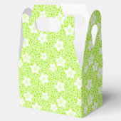 Hellgrüne Retropolka-Punkte mit Blumenmuster Geschenkschachtel (Geöffnet)