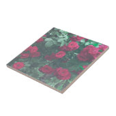 Hellgrüne Rote Rosen Blume Zeichnend Fliese (Seite)