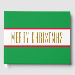 Hellgrüne rote Streifen MERRY CHRISTMAS Gästebuch