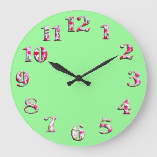 Hellgrüne runde Uhr mit großen niedlichen Nr. 22 (Vorderseite)