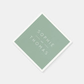 Hellgrüne Salbei-Hochzeit Serviette (Ecke)