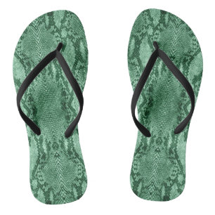 Hellgrüne Schlangenhautdrucke Badesandalen