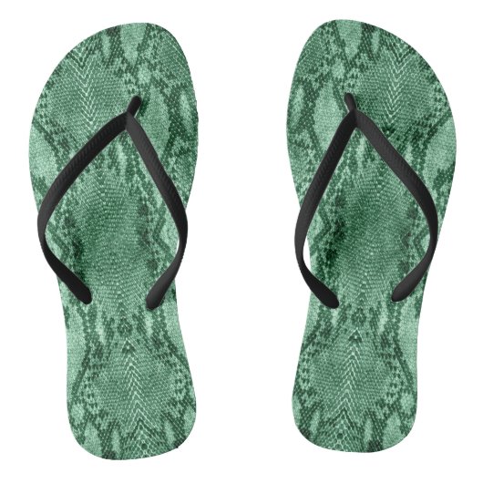 Hellgrüne Schlangenhautdrucke Badesandalen (Fußbett)
