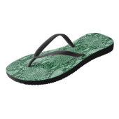 Hellgrüne Schlangenhautdrucke Badesandalen (Schrägansicht)