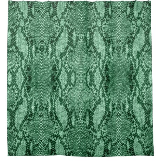 Hellgrüne Schlangenhautdrucke Duschvorhang (Vorderseite)