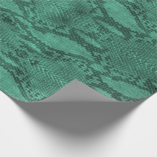 Hellgrüne Schlangenhautdrucke Geschenkpapier (Ecke)