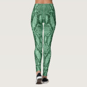 Hellgrüne Schlangenhautdrucke Leggings (Rückseite)