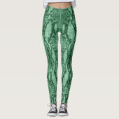 Hellgrüne Schlangenhautdrucke Leggings (Vorderseite)