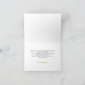 Hellgrüne Schleife - Sie knüpft den Knoten Jungges Dankeskarte (Innenseite)