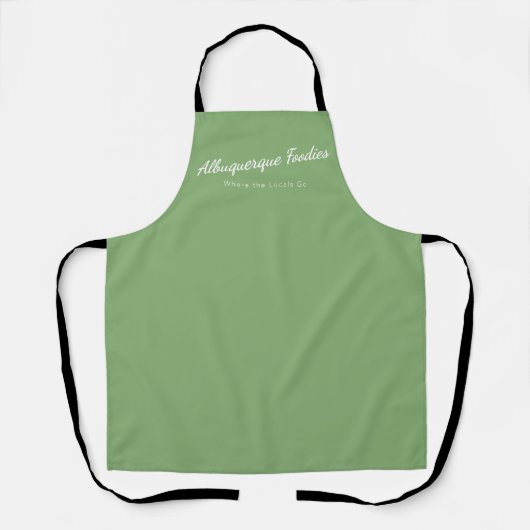 Hellgrüne Schürze mit Albuquerque Foodies-Logo (Vorderseite)
