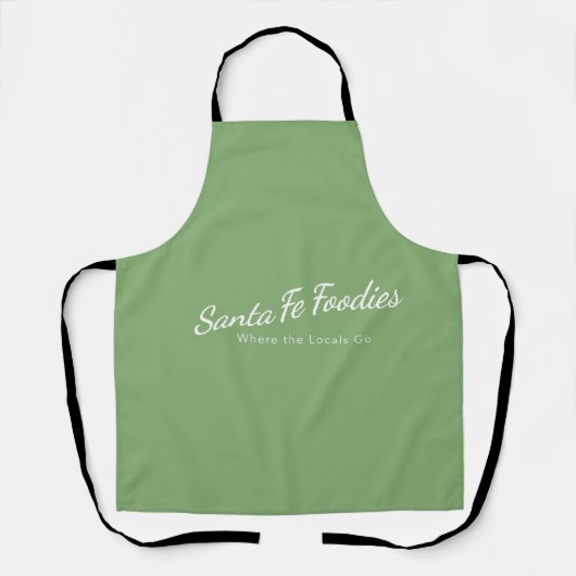 Hellgrüne Schürze mit Santa Fe Foodies-Logo (Vorderseite)