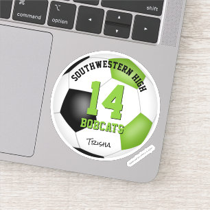 hellgrüne schwarze Fußballmannschaft Farben Mädche Aufkleber