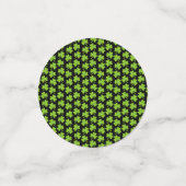 Hellgrüne schwarze Shamrocks Konfetti (Klein Vorderseite)