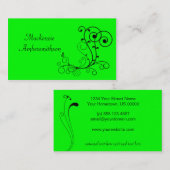 Hellgrüne schwarze Strudel-Visitenkarte Visitenkarte (Vorne/Hinten)