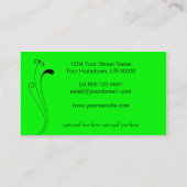 Hellgrüne schwarze Strudel-Visitenkarte Visitenkarte (Rückseite)