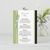 Hellgrüne schwarze Tupfen-Menü-Karten Menükarte (Stehend Vorderseite)