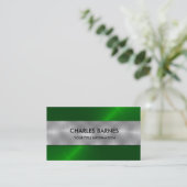 Hellgrüne Stahlsparte Visitenkarte (Stehend Vorderseite)