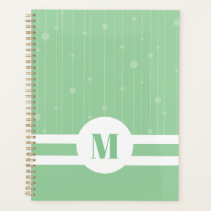 Hellgrüne Streifen Monogramm Pastell minimal Planer