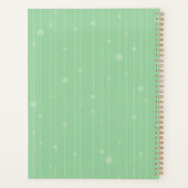 Hellgrüne Streifen Monogramm Pastell minimal Planer (Rückseite)