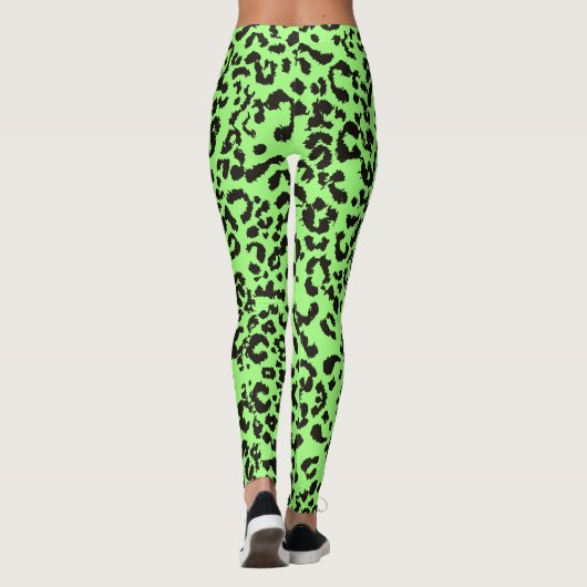 Hellgrüne Tiger Print Leggings (Rückseite)