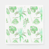 Hellgrüne tropische Blätter Serviette (Vorderseite)