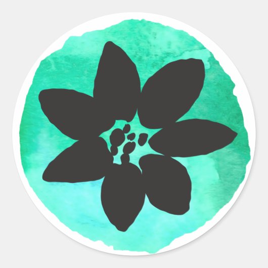Hellgrüne tropische Blume Runder Aufkleber (Vorderseite)