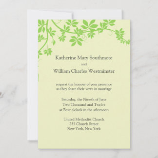 Hellgrüne und chartreuse Hochzeitseinladungen Einladung