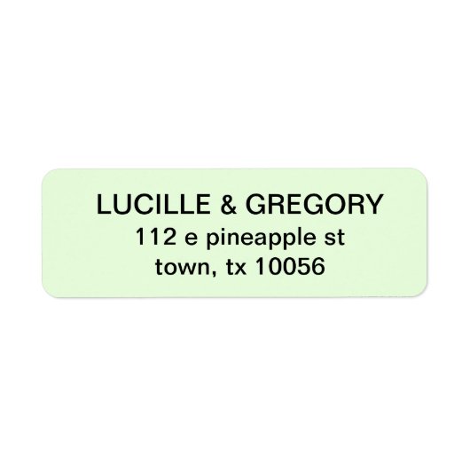 Hellgrüne und schwarze Text Rückgabeadresse (Vorne)