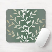 Hellgrüne und silberne elegante belaubte mousepad (Mit Mouse)