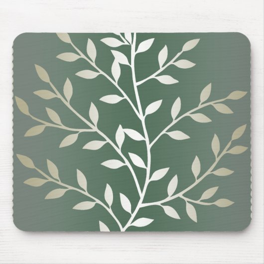 Hellgrüne und silberne elegante belaubte mousepad (Vorne)