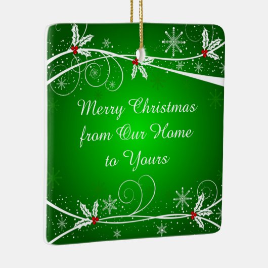 Hellgrüne und Verzierte Wirbel in Weiß und Rot Keramikornament (Rechts)