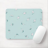 Hellgrüne und weiße Blätter Mousepad (Mit Mouse)