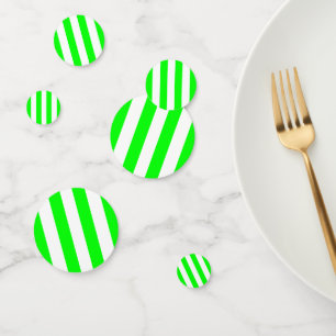 Hellgrüne und weiße Streifen Konfetti