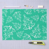 Hellgrüne und weiße Weihnachtsbaummuster Seidenpapier (Handwerk)