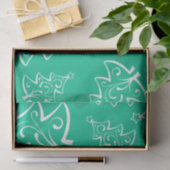 Hellgrüne und weiße Weihnachtsbaummuster Seidenpapier (Geschenk)