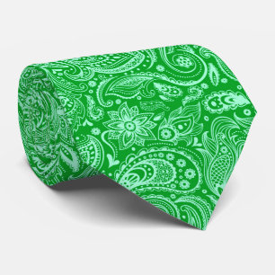 Hellgrüne Vintage-Paisley auf dunkelgrüner Krawatt Krawatte