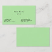 Hellgrüne Visitenkarte (Vorne/Hinten)