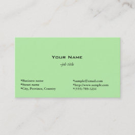 Hellgrüne Visitenkarte