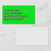 Hellgrüne Vollfarbenkarte Visitenkarte (Vorne/Hinten)