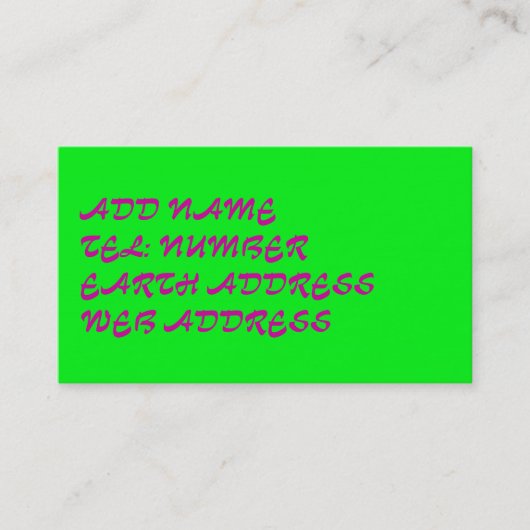 Hellgrüne Vollfarbenkarte Visitenkarte (Vorderseite)